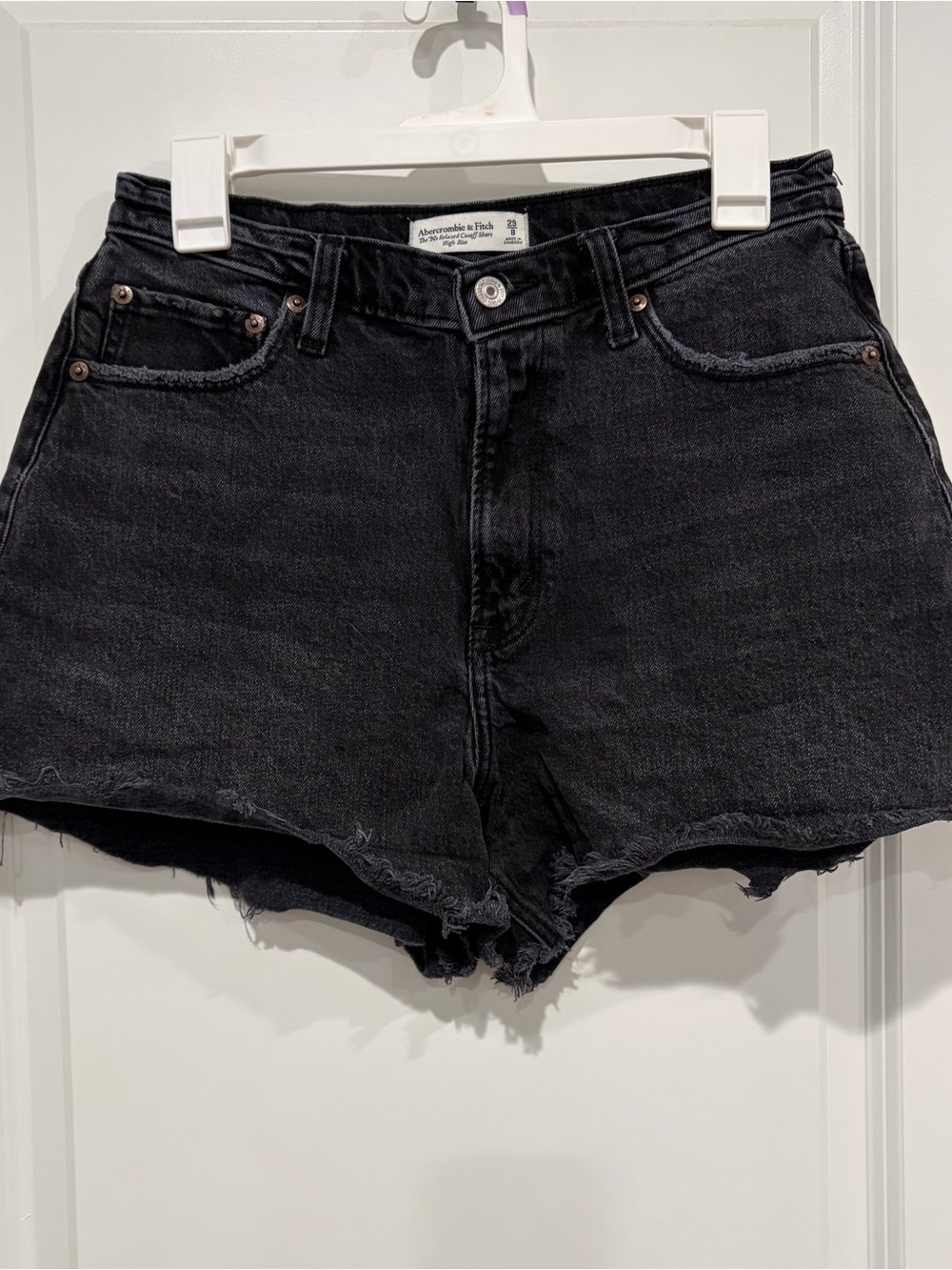 Abercrombie & Fitch The 90’s Relaxed Cutoff High Rise Short Black